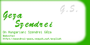 geza szendrei business card