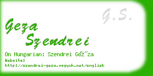 geza szendrei business card